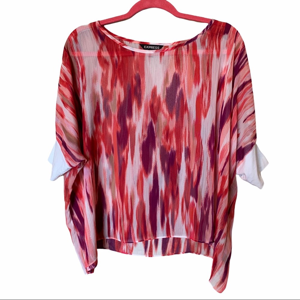 Express watercolor chiffon top small